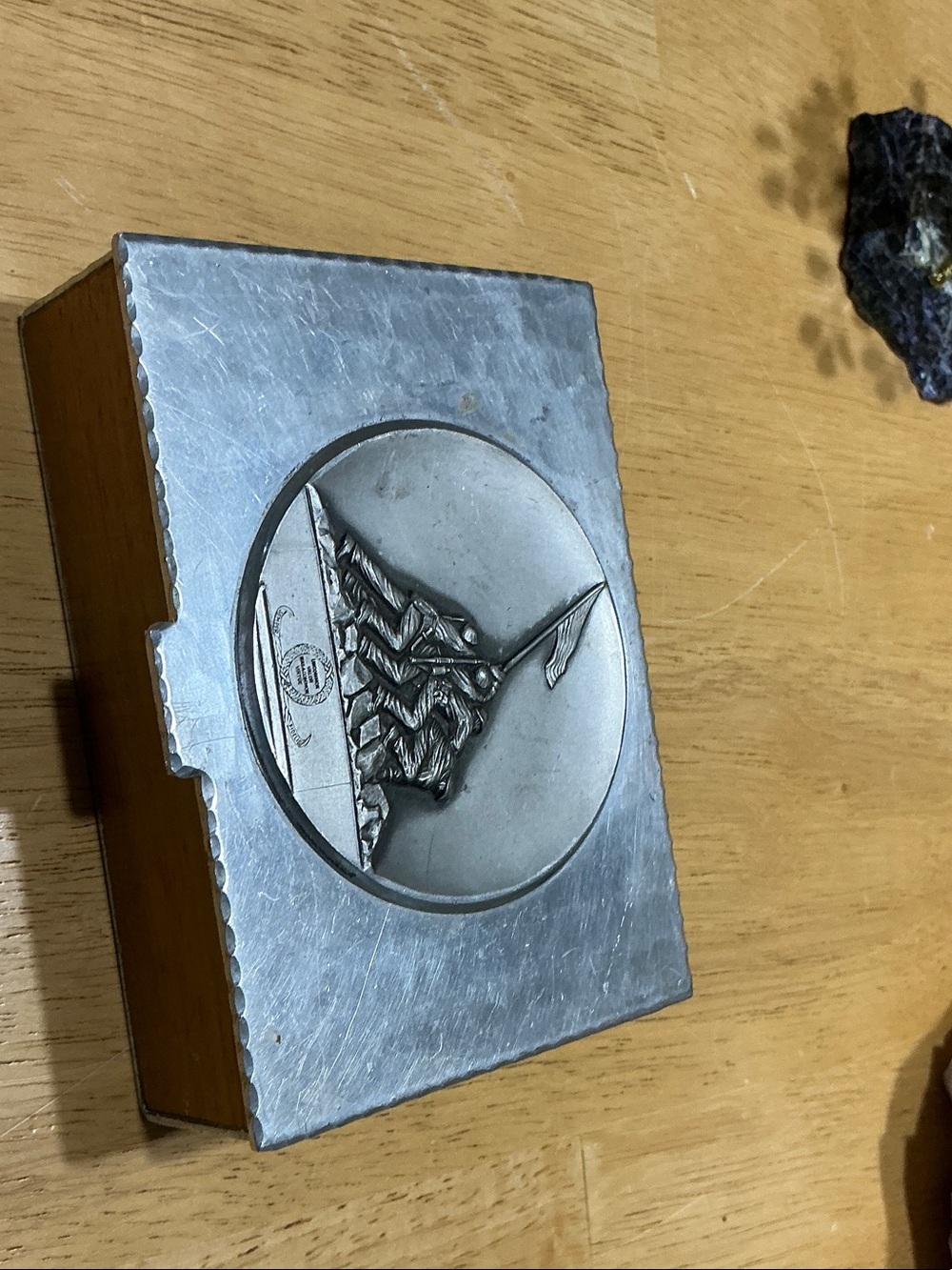 Vintage Metal Sailboat Trinket Box - Silver Tone